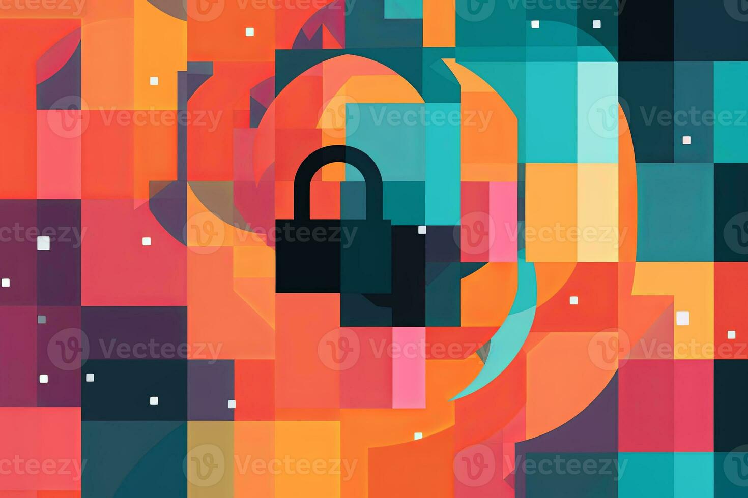Modern Tech Encrypted Data Theme Background generative AI photo