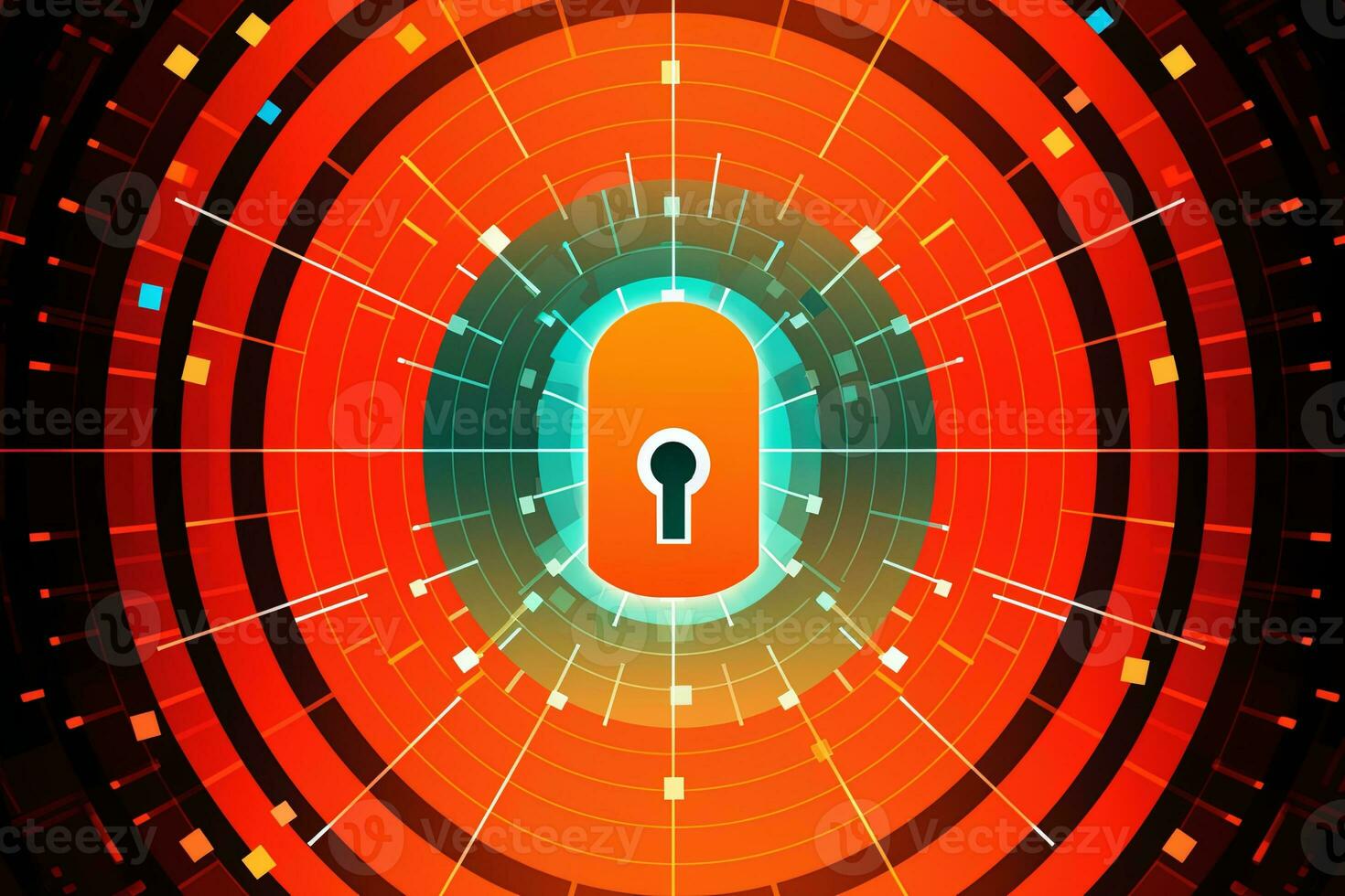 Modern Tech Encrypted Data Theme Background generative AI photo
