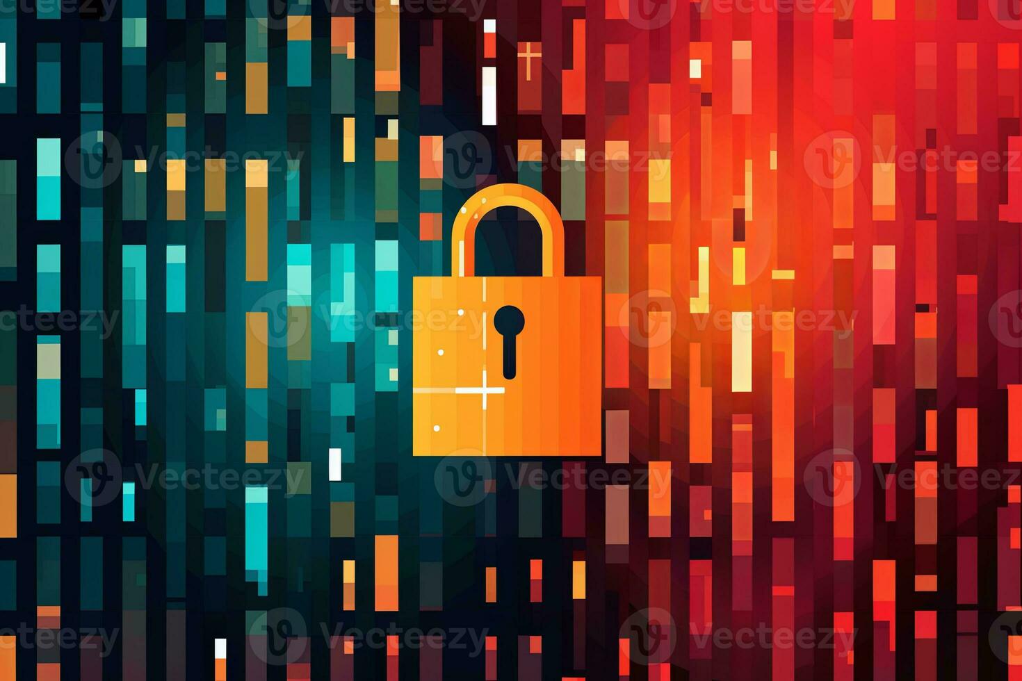Modern Tech Encrypted Data Theme Background generative AI photo