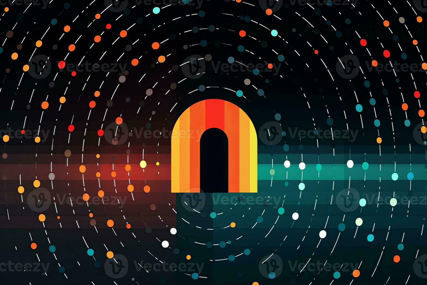 Modern Tech Encrypted Data Theme Background generative AI photo