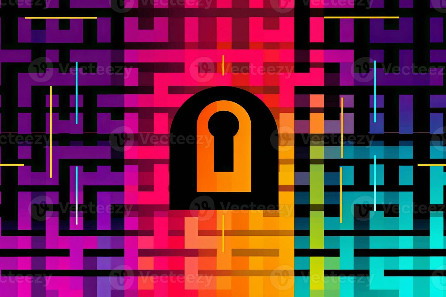 Modern Tech Encrypted Data Theme Background generative AI photo