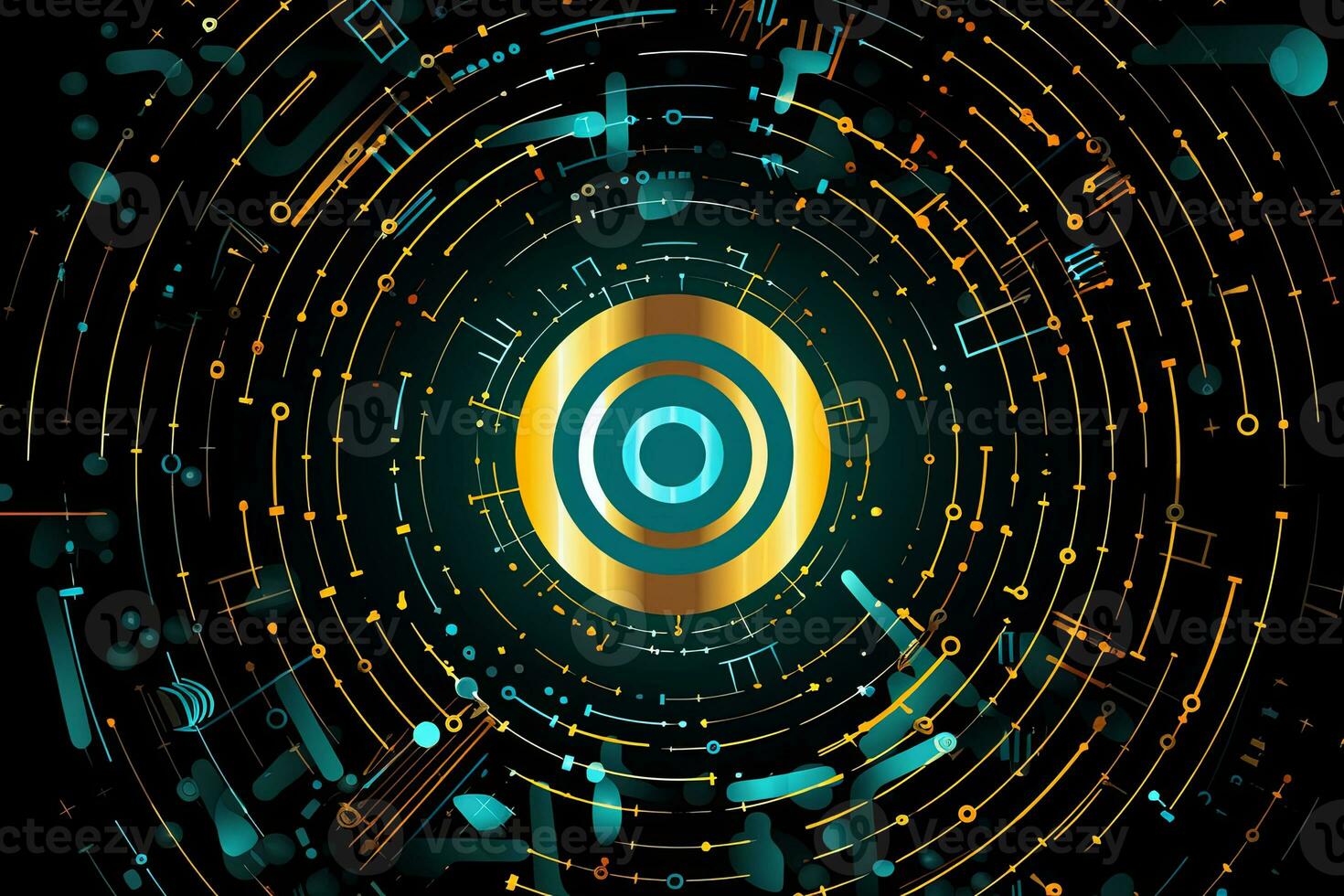 Modern Tech Encrypted Data Theme Background generative AI photo