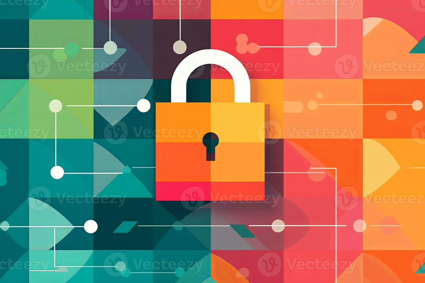 Modern Tech Encrypted Data Theme Background generative AI photo