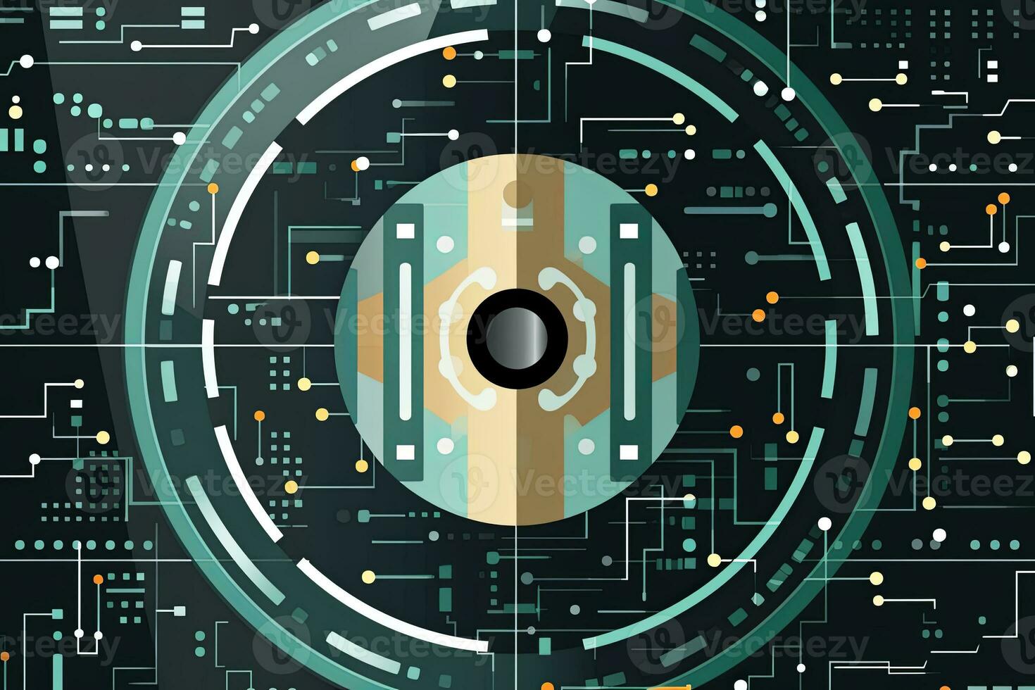 Modern Tech Encrypted Data Theme Background generative AI photo