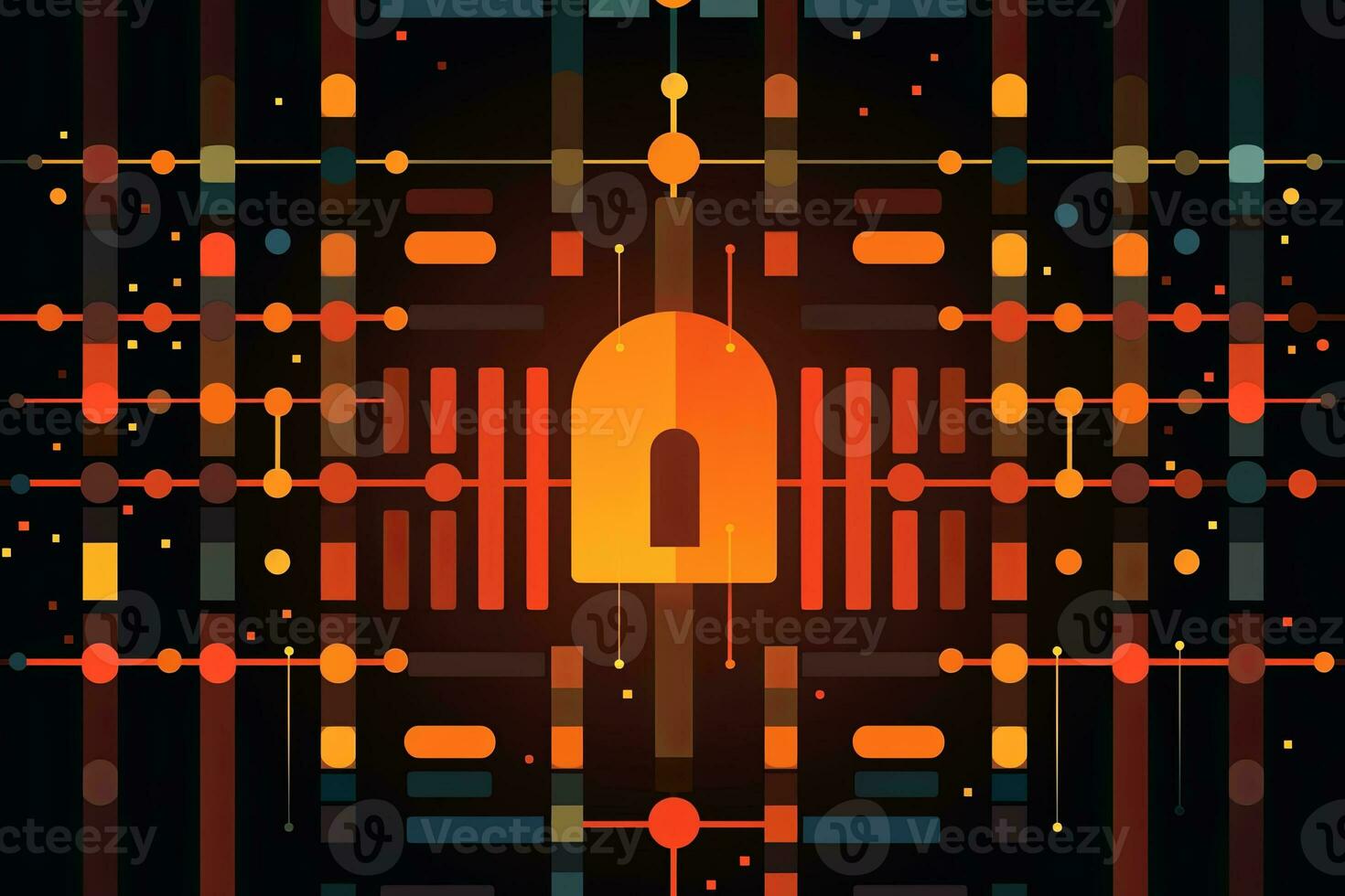 Modern Tech Encrypted Data Theme Background generative AI photo