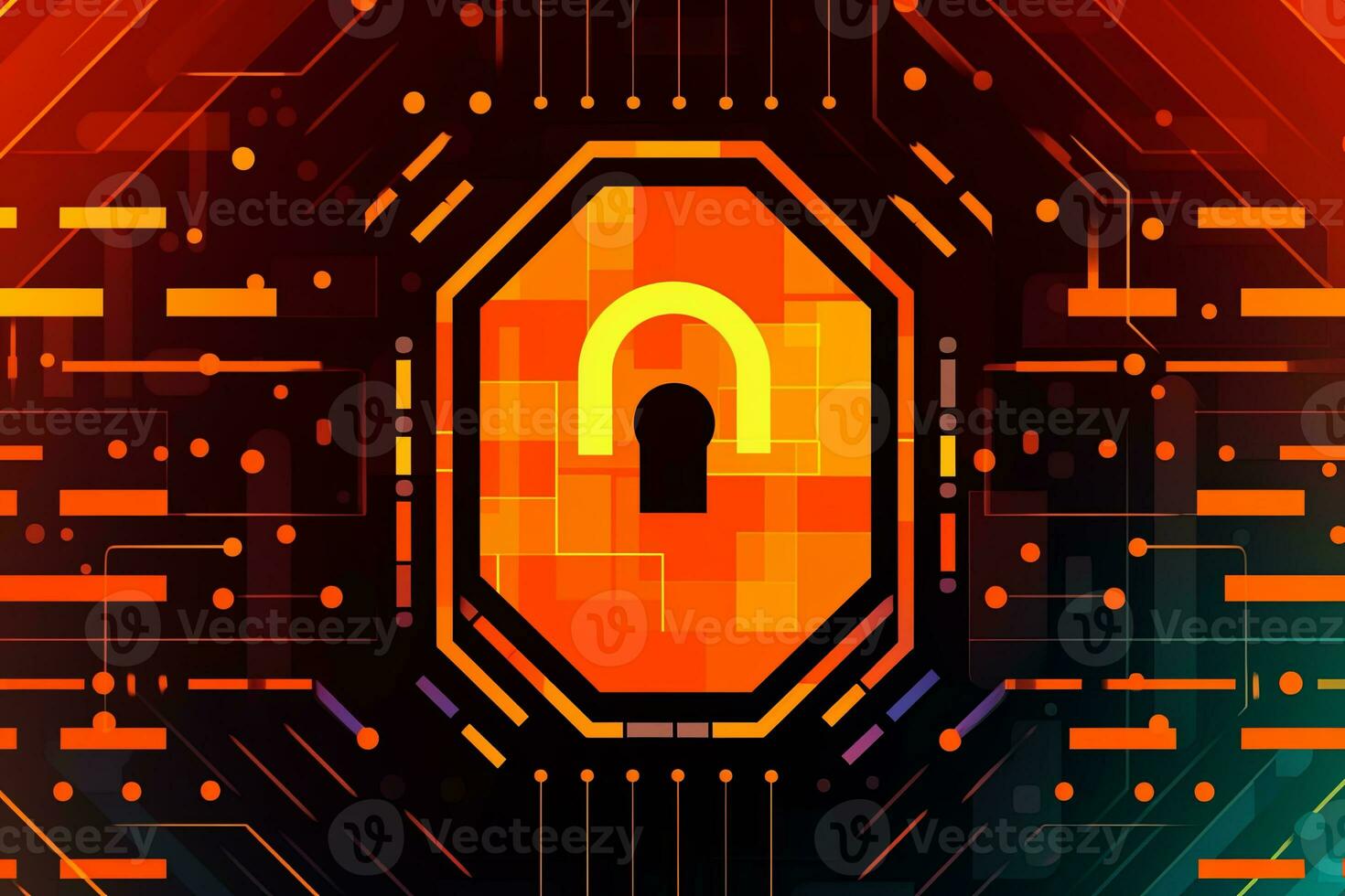 Modern Tech Encrypted Data Theme Background generative AI photo