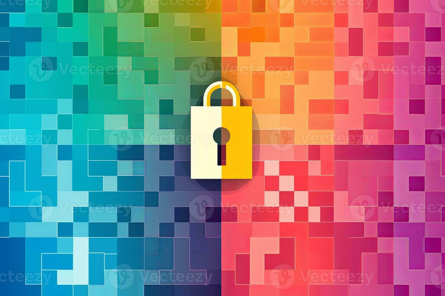 Modern Tech Encrypted Data Theme Background generative AI photo