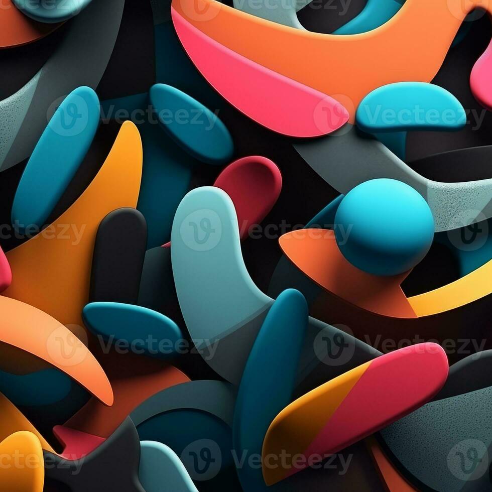 Organic Shapes 3D Abstract Background generative AI photo