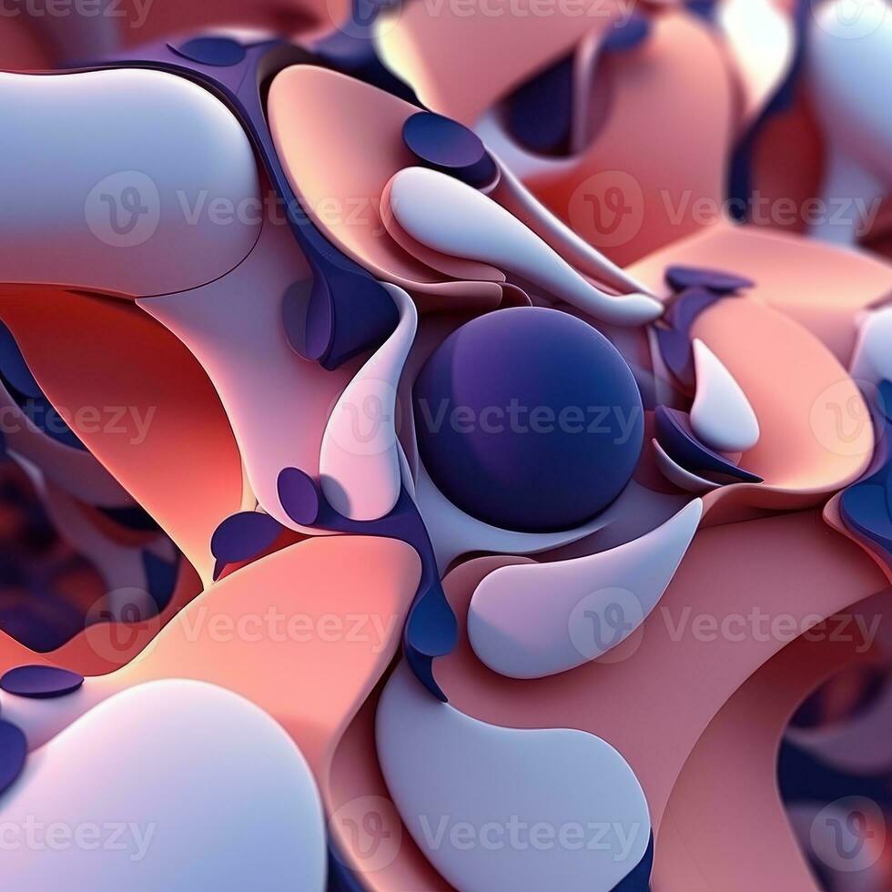 Organic Shapes 3D Abstract Background generative AI photo