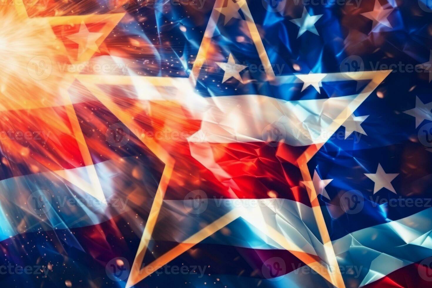 Patriotic American Flag Abstract Background generative AI photo