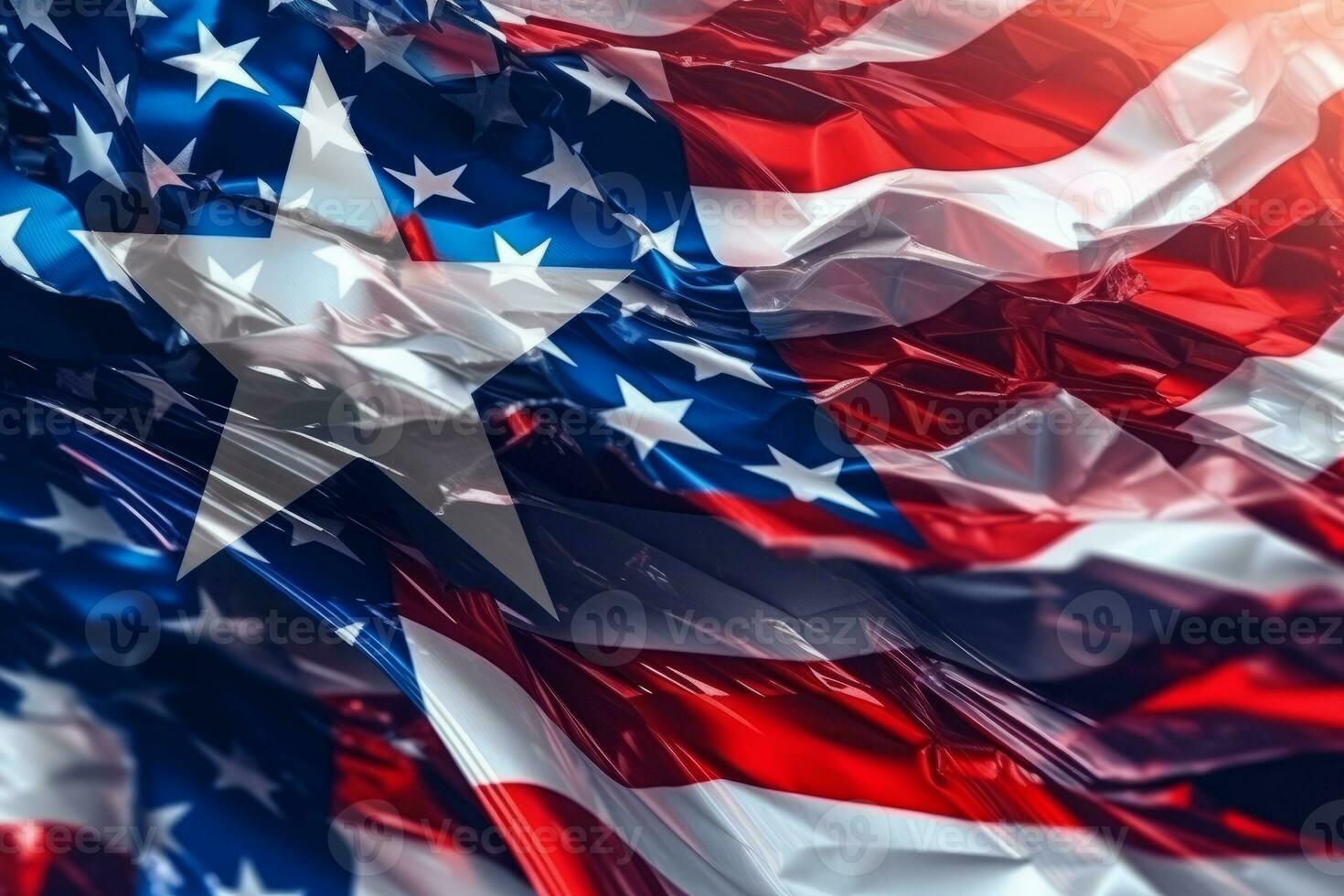 Patriotic American Flag Abstract Background generative AI photo