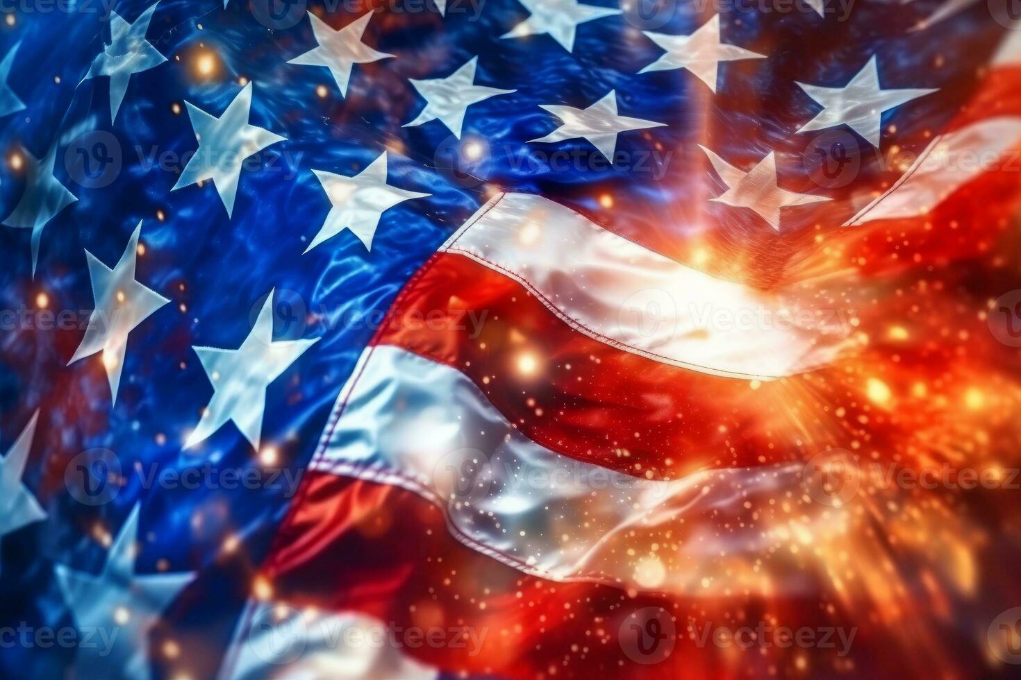 Patriotic American Flag Abstract Background generative AI photo