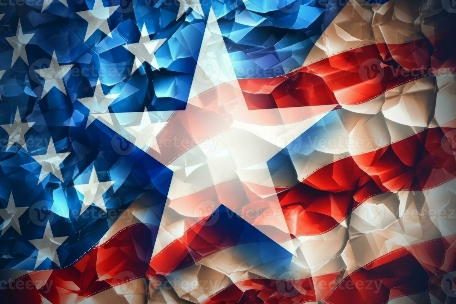 Patriotic American Flag Abstract Background generative AI photo
