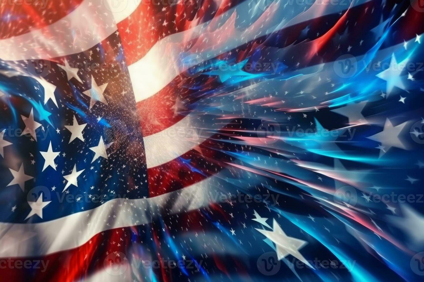Patriotic American Flag Abstract Background generative AI photo