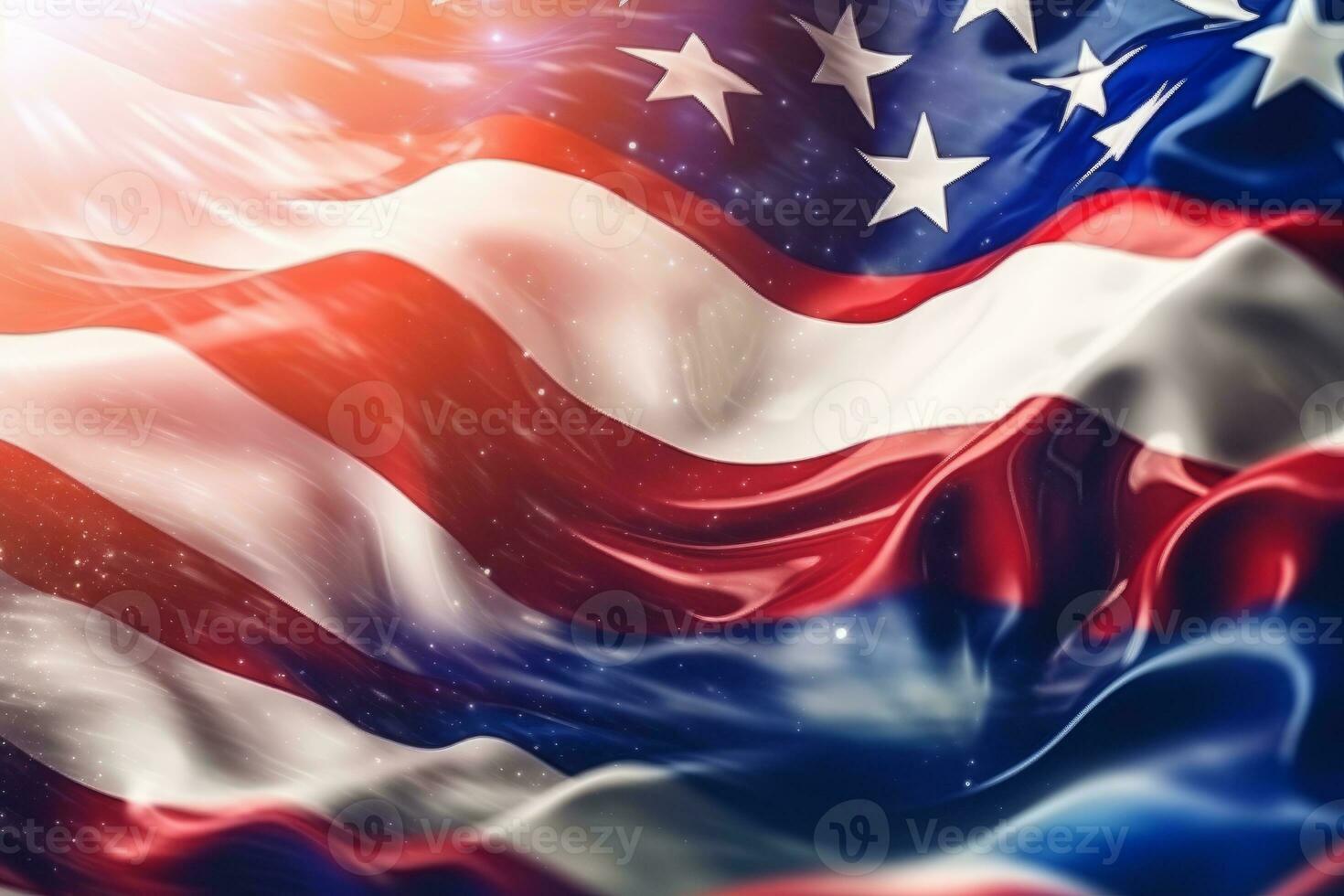 Patriotic American Flag Abstract Background generative AI photo