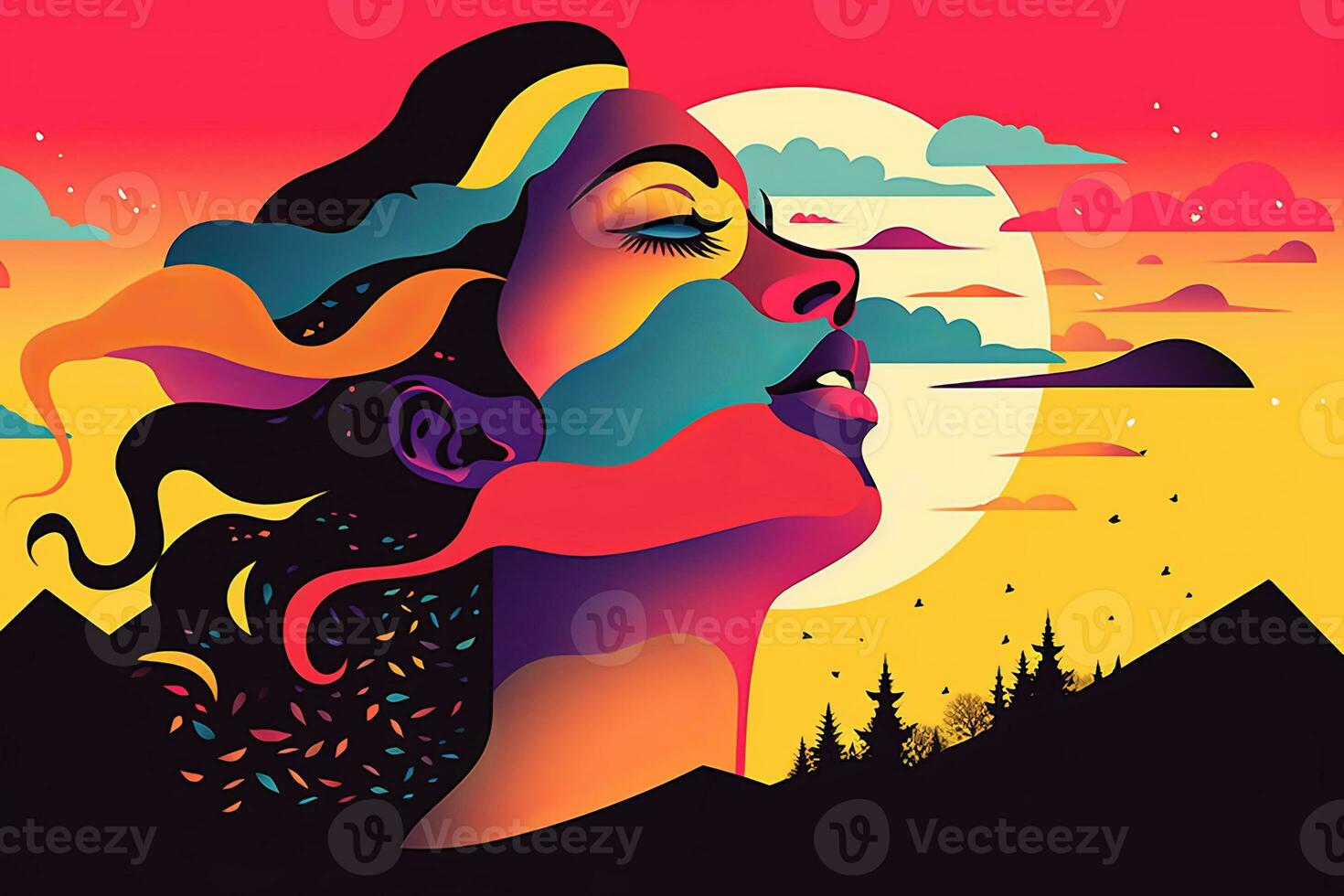 Picturesque Dreamscape Graphic Background generative AI photo