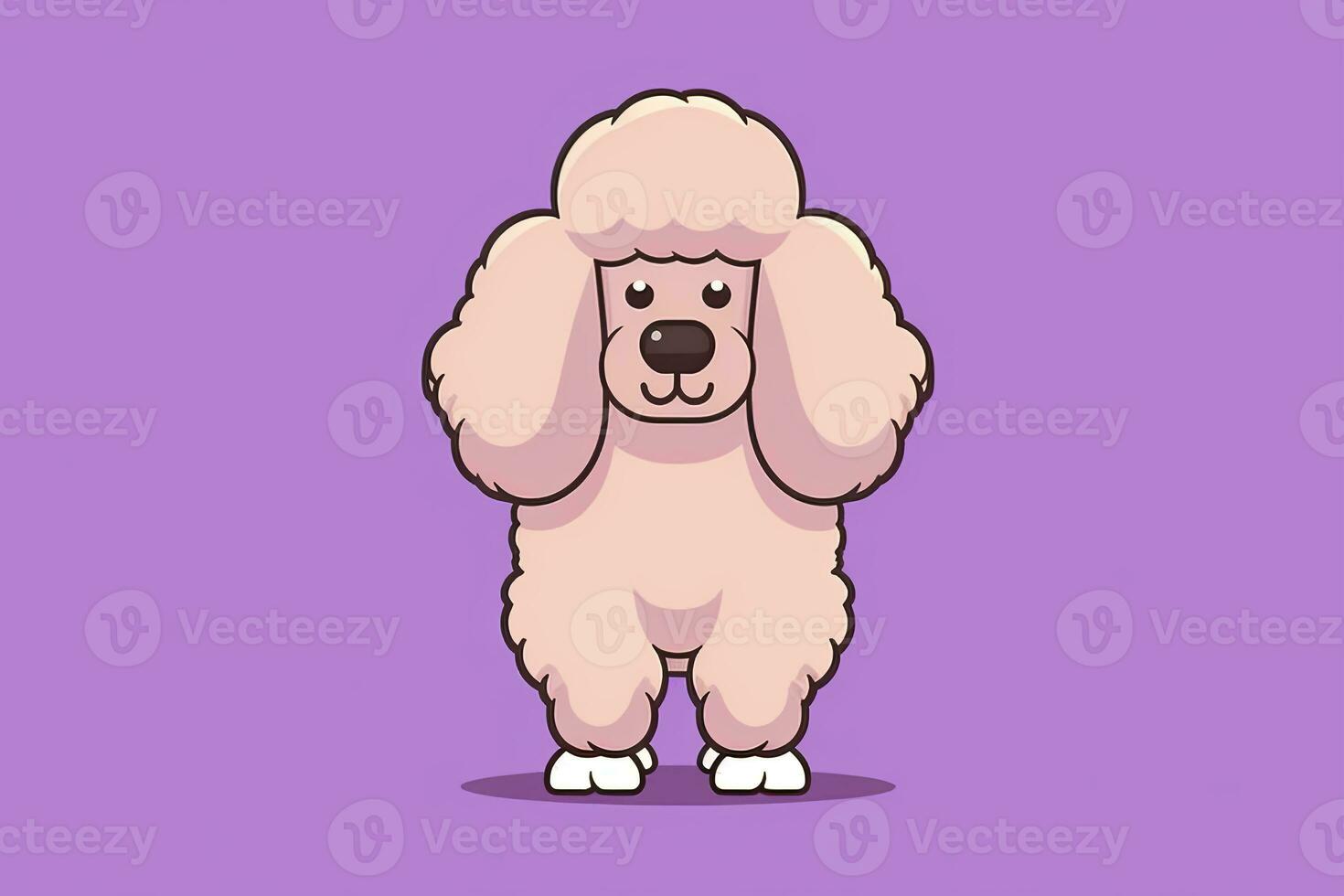 Poodle Dog Graphic Illustration on a Monochrome Background generative AI photo