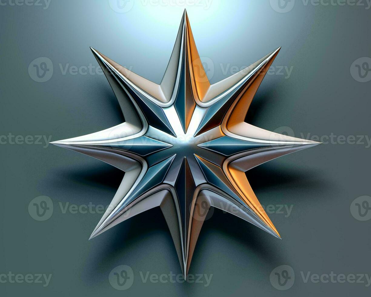 3d illustration of a star on a gray background generative ai photo