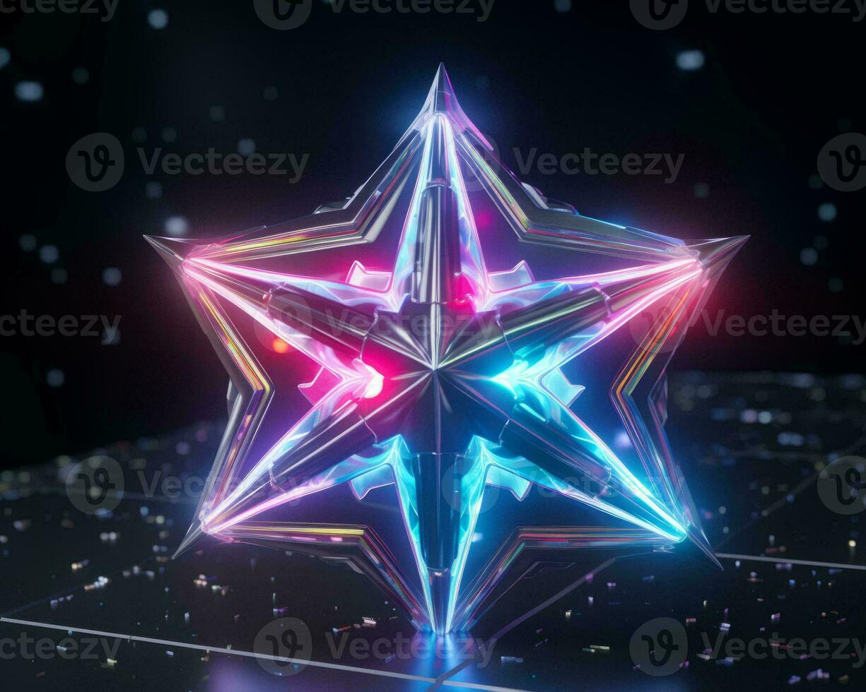 3d rendering of a star with glowing lights generative ai photo