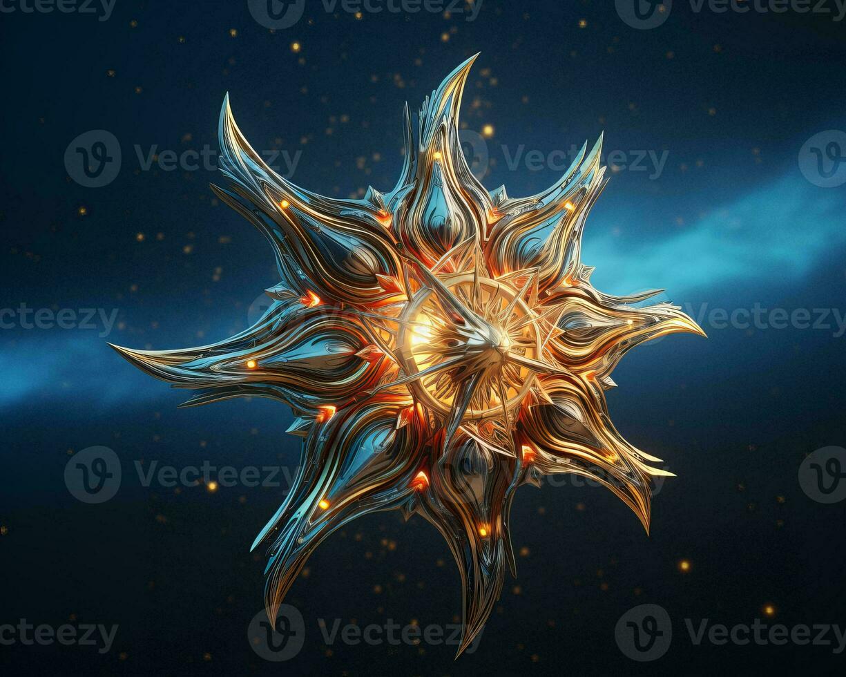 3d rendering of an alien star with glowing eyes generative ai photo