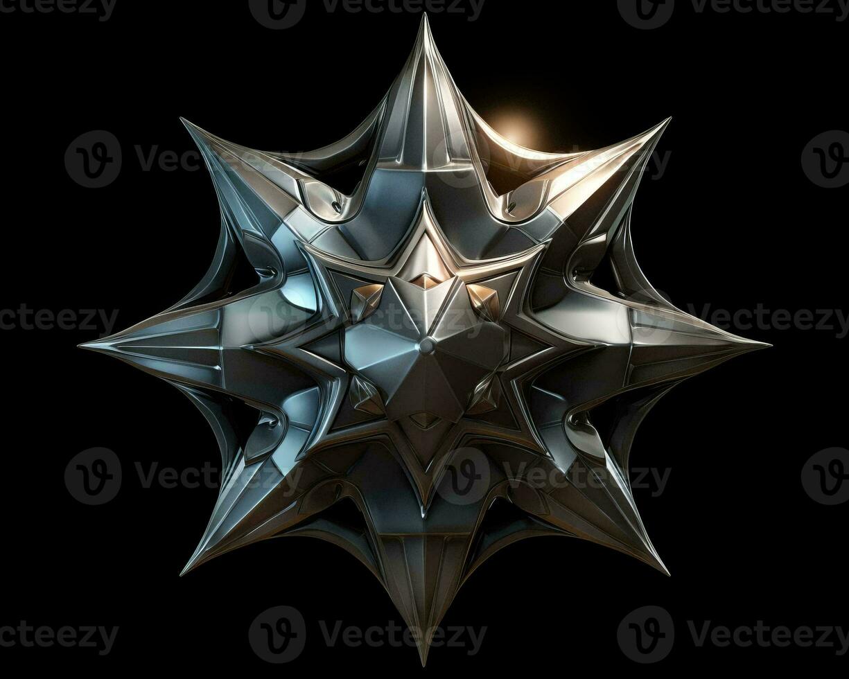 a 3d rendering of a metal star generative ai photo