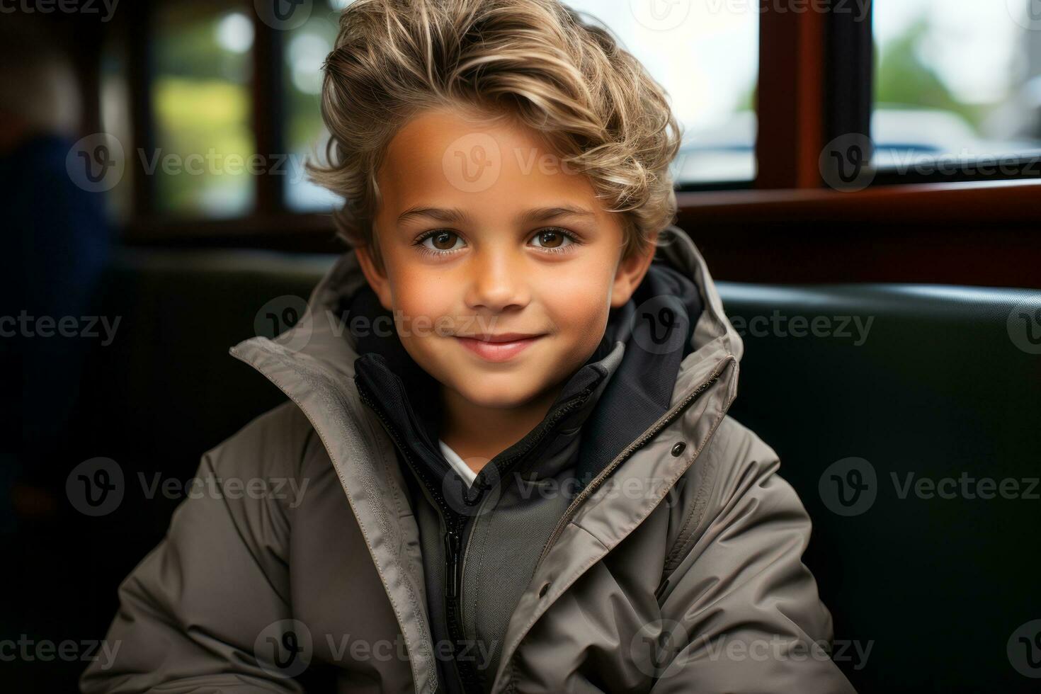 a boy wearing a jacket generative ai photo