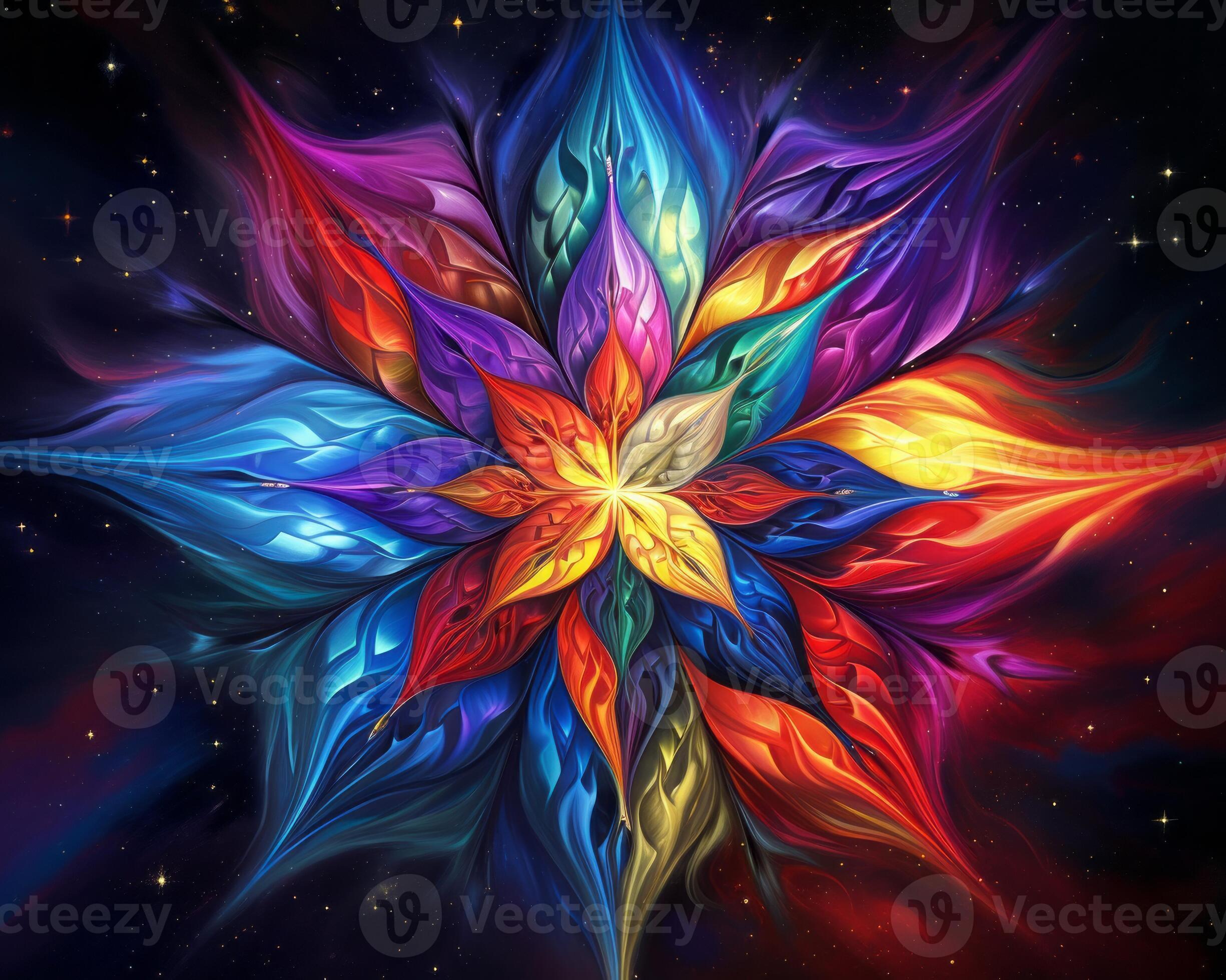 a colorful flower in the shape of a star generative ai 28374101 Stock