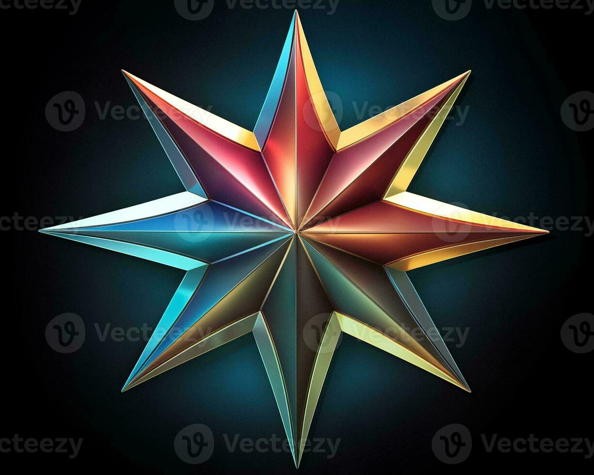 a colorful star on a black background generative ai photo
