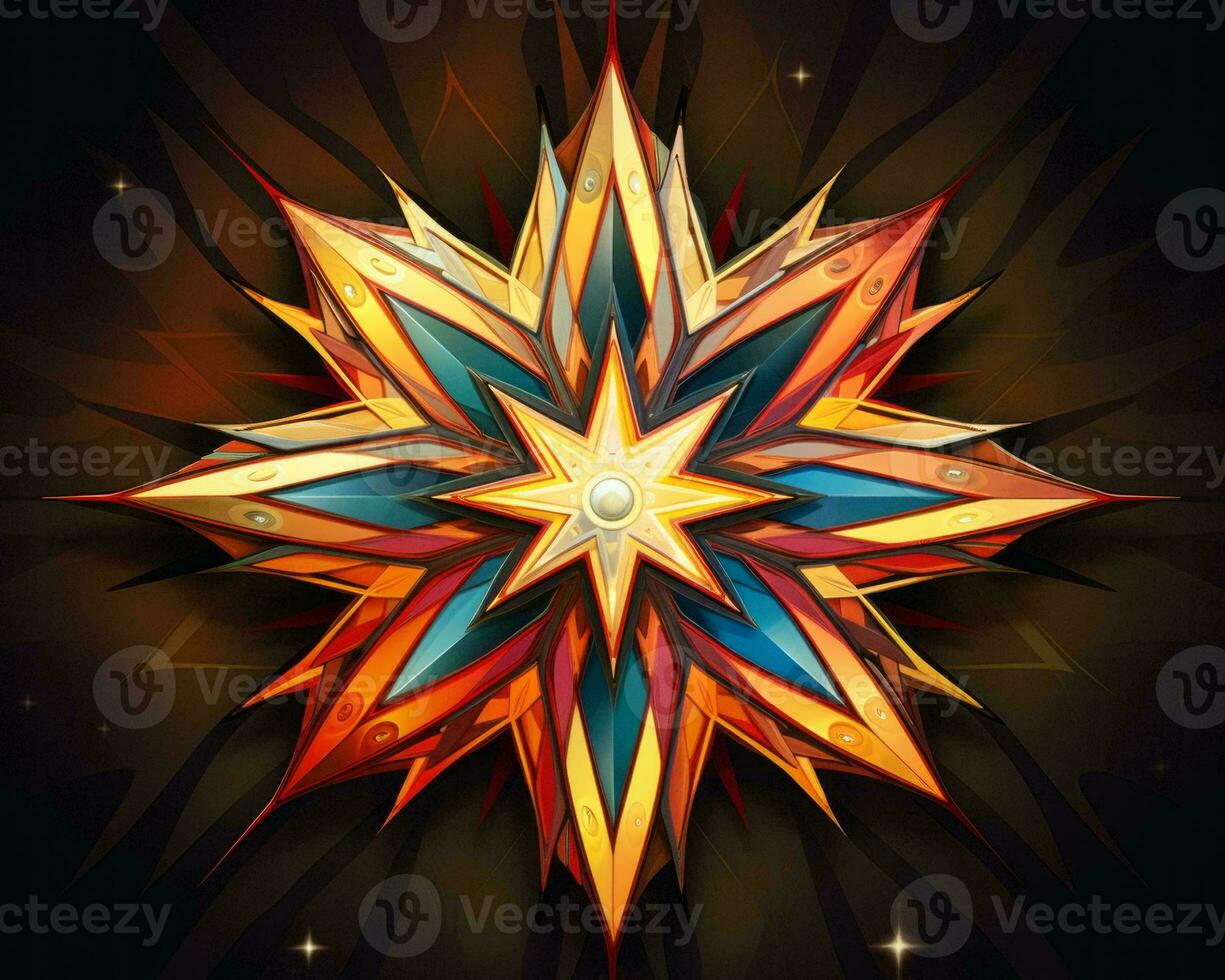a colorful star on a black background generative ai photo