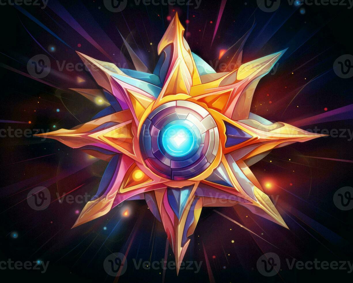 a colorful star on a black background generative ai photo