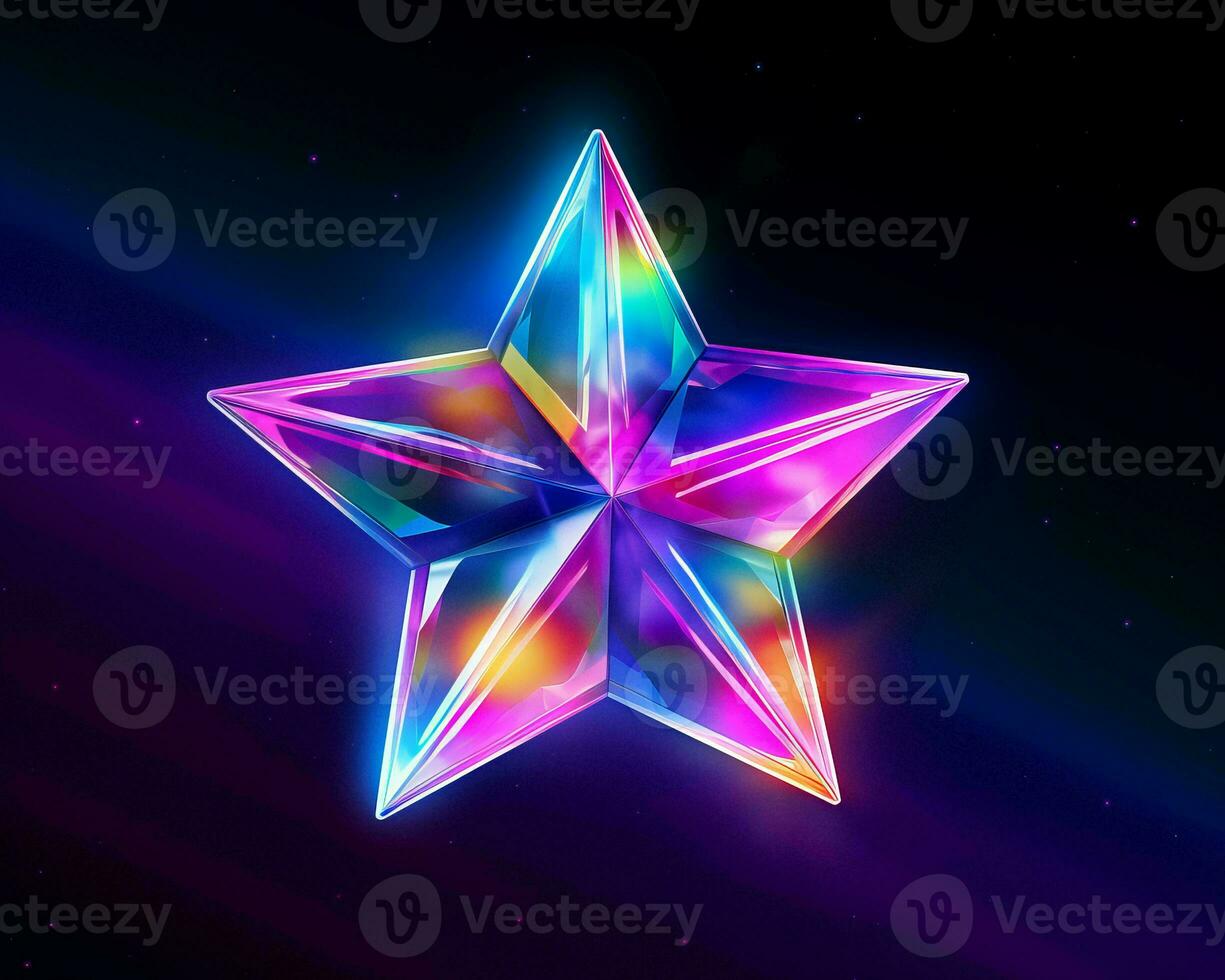 a colorful star on a black background generative ai photo