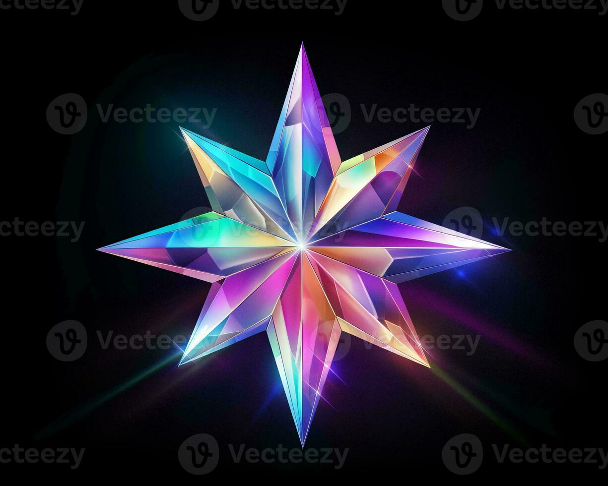 a colorful star on a black background generative ai photo
