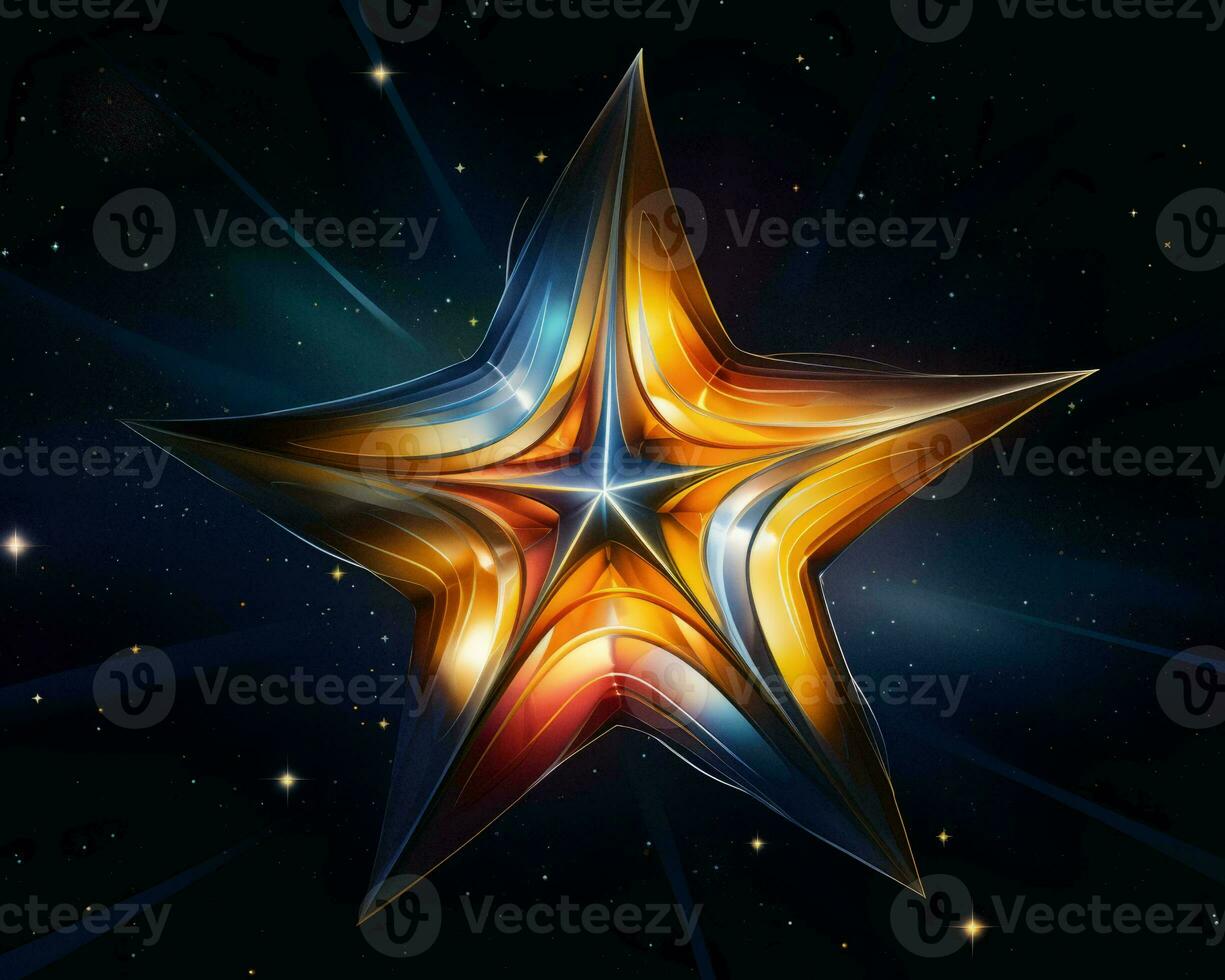 a colorful star on a black background generative ai photo