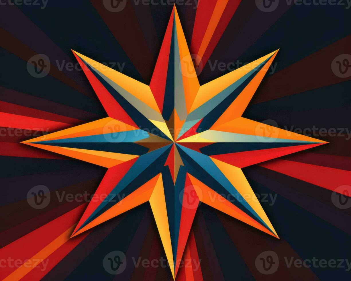 a colorful star on a black background generative ai photo