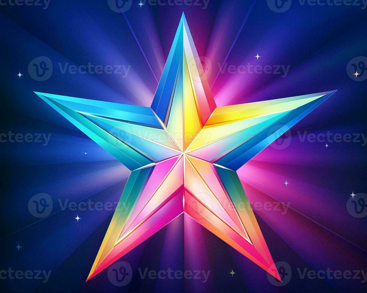 a colorful star on a dark background generative ai photo