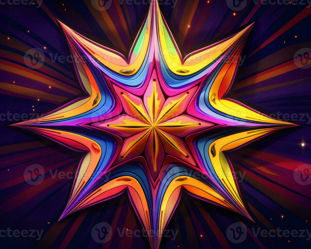 a colorful star on a dark background generative ai photo