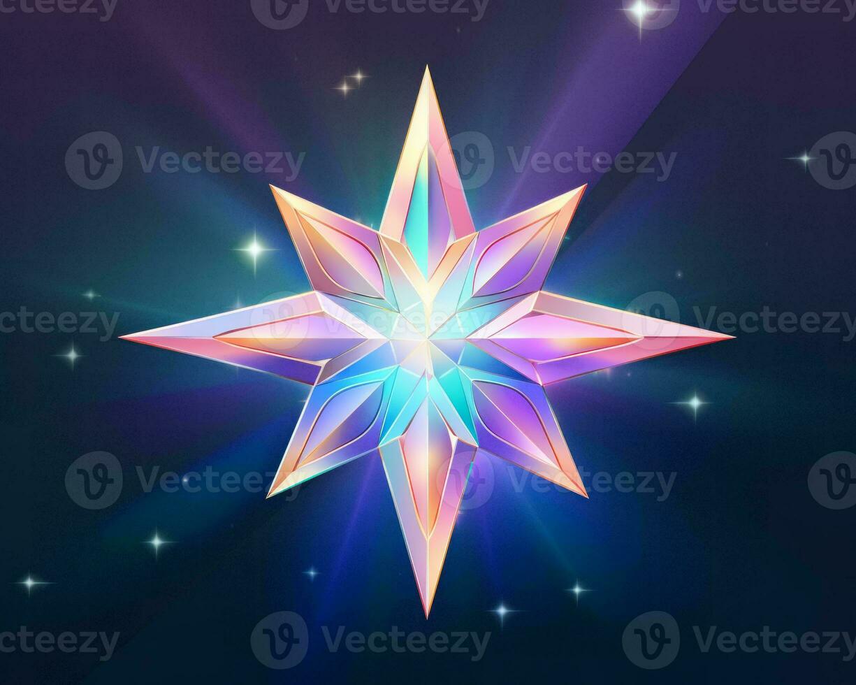 a colorful star on a dark background generative ai photo