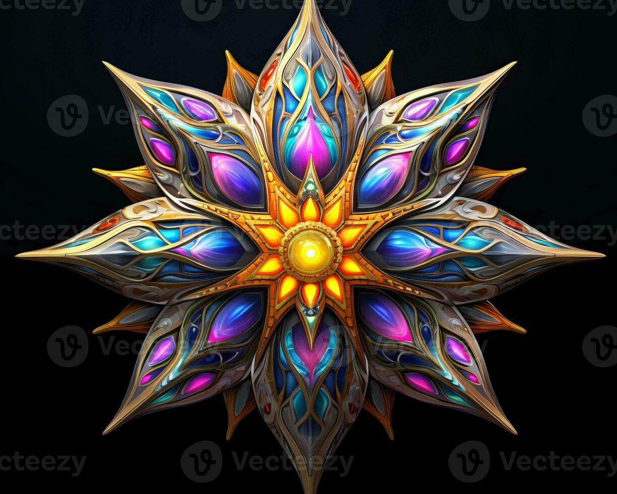 a colorful star with many different colors on it generative ai photo