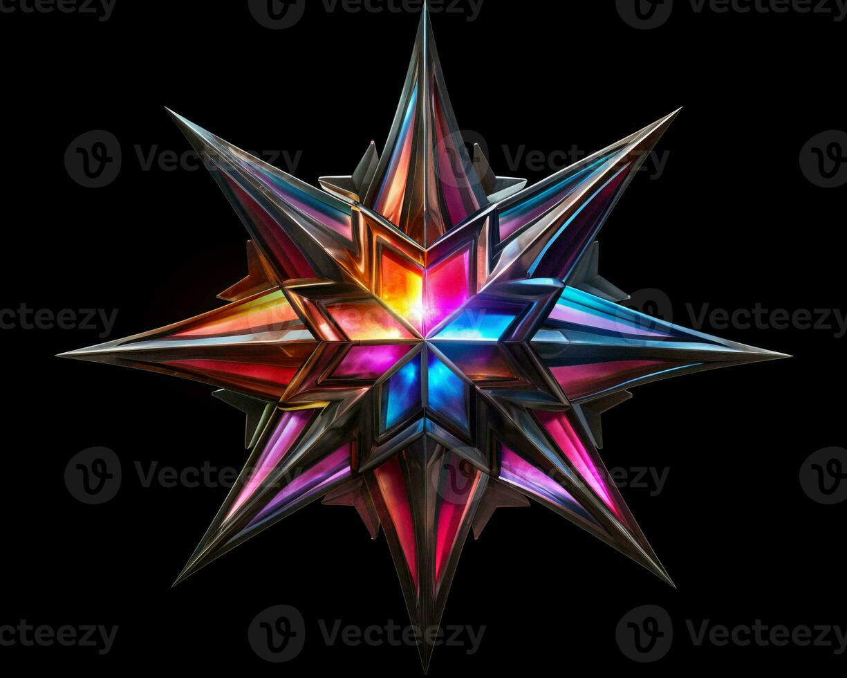 a colorful star with many different colors on it generative ai photo