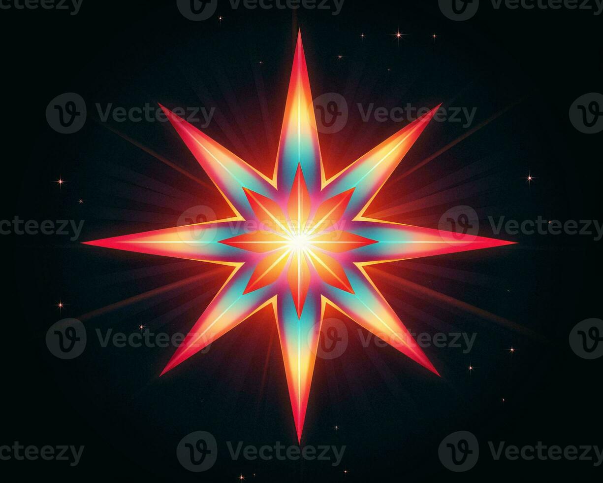 a colorful starburst on a black background generative ai photo