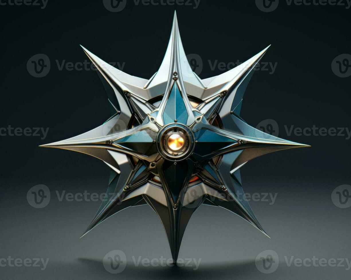 a futuristic star shaped object on a dark background generative ai photo