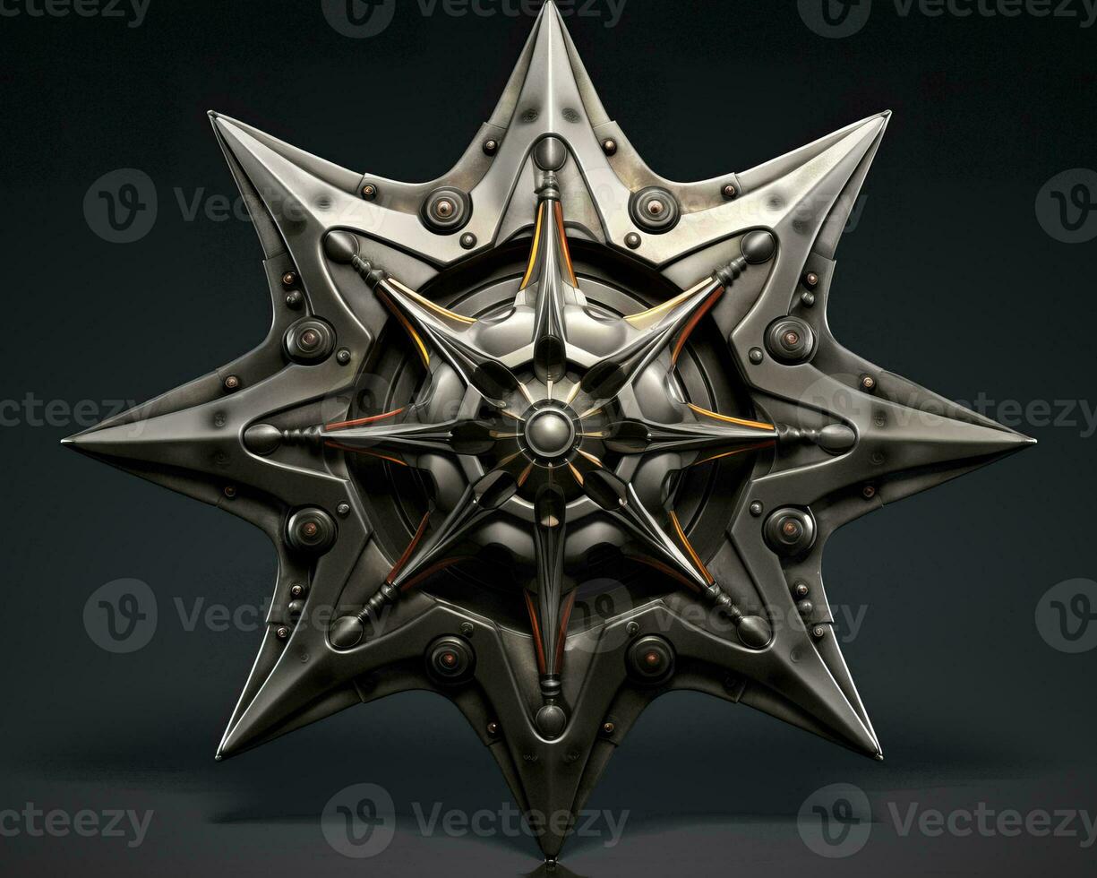 a futuristic star shaped object on a black background generative ai photo