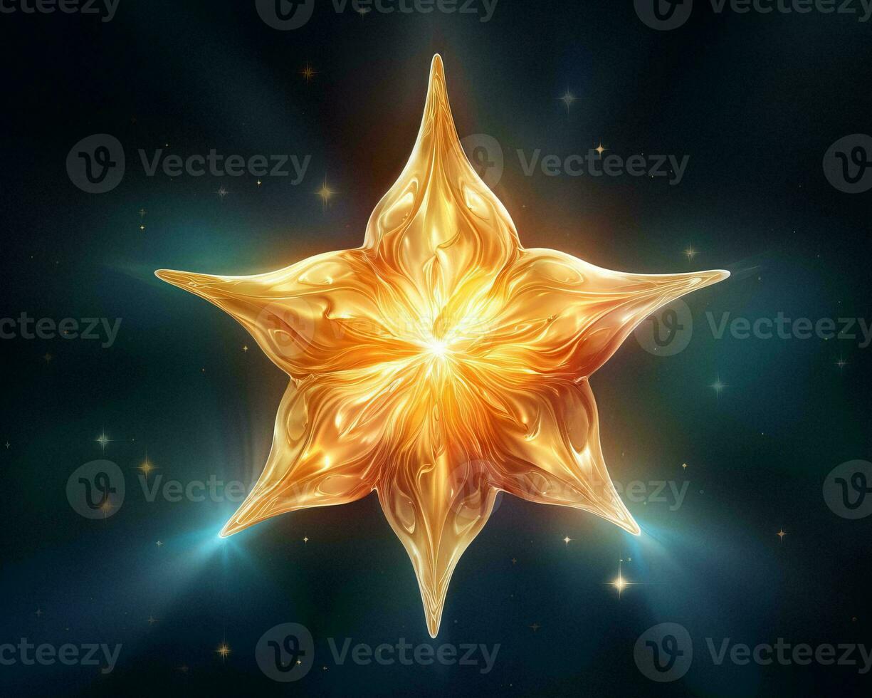 a golden star on a dark background generative ai photo