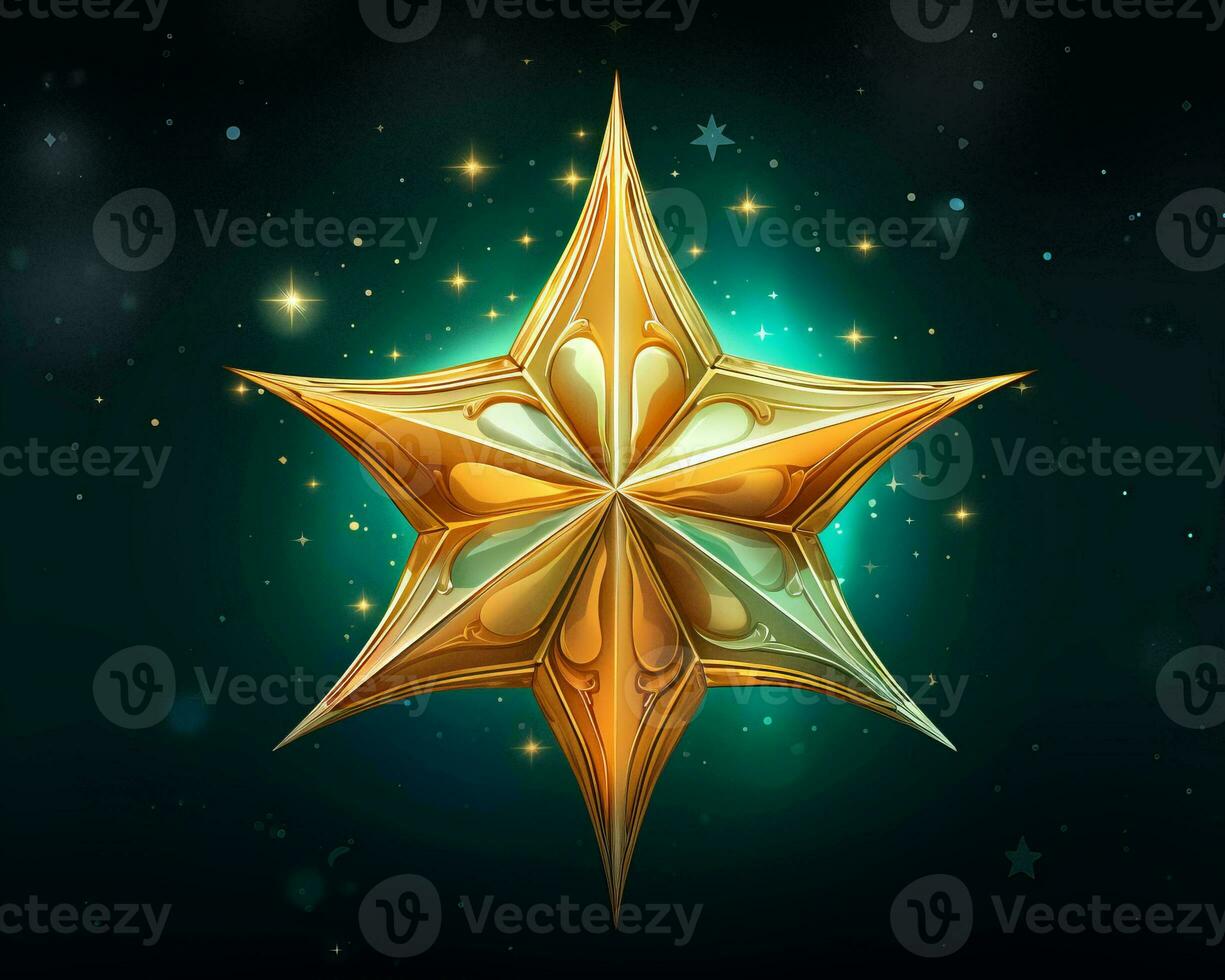 a golden star on a dark background generative ai photo