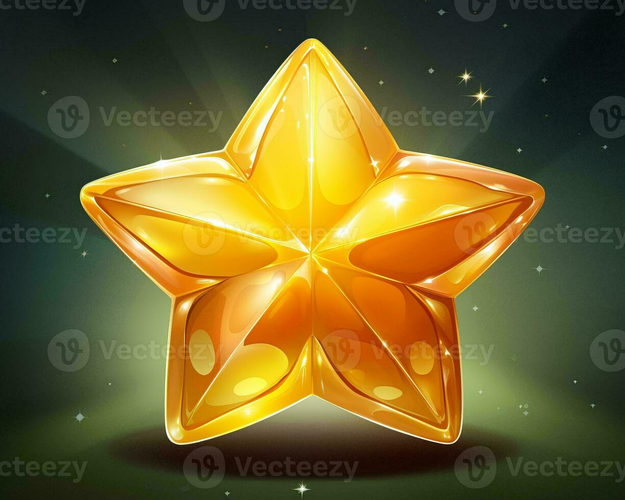 a golden star with sparkles on a dark background generative ai photo