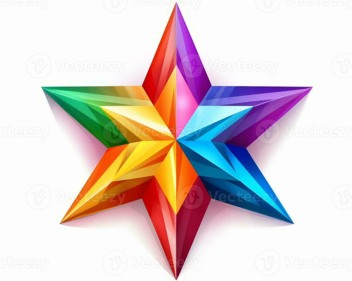 a rainbow colored star on a white background generative ai photo