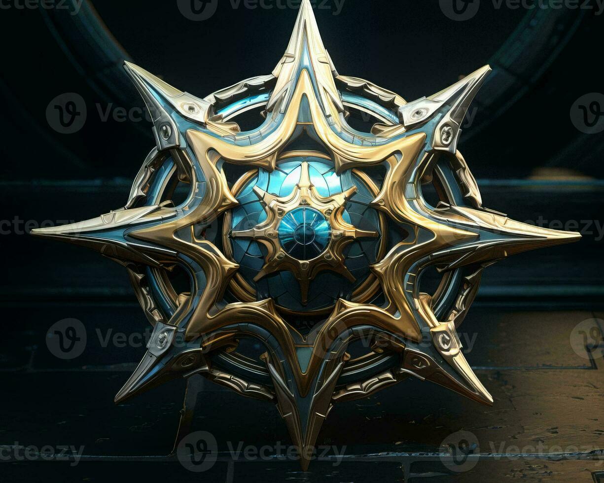 a star shaped object made of gold and silver generative ai photo