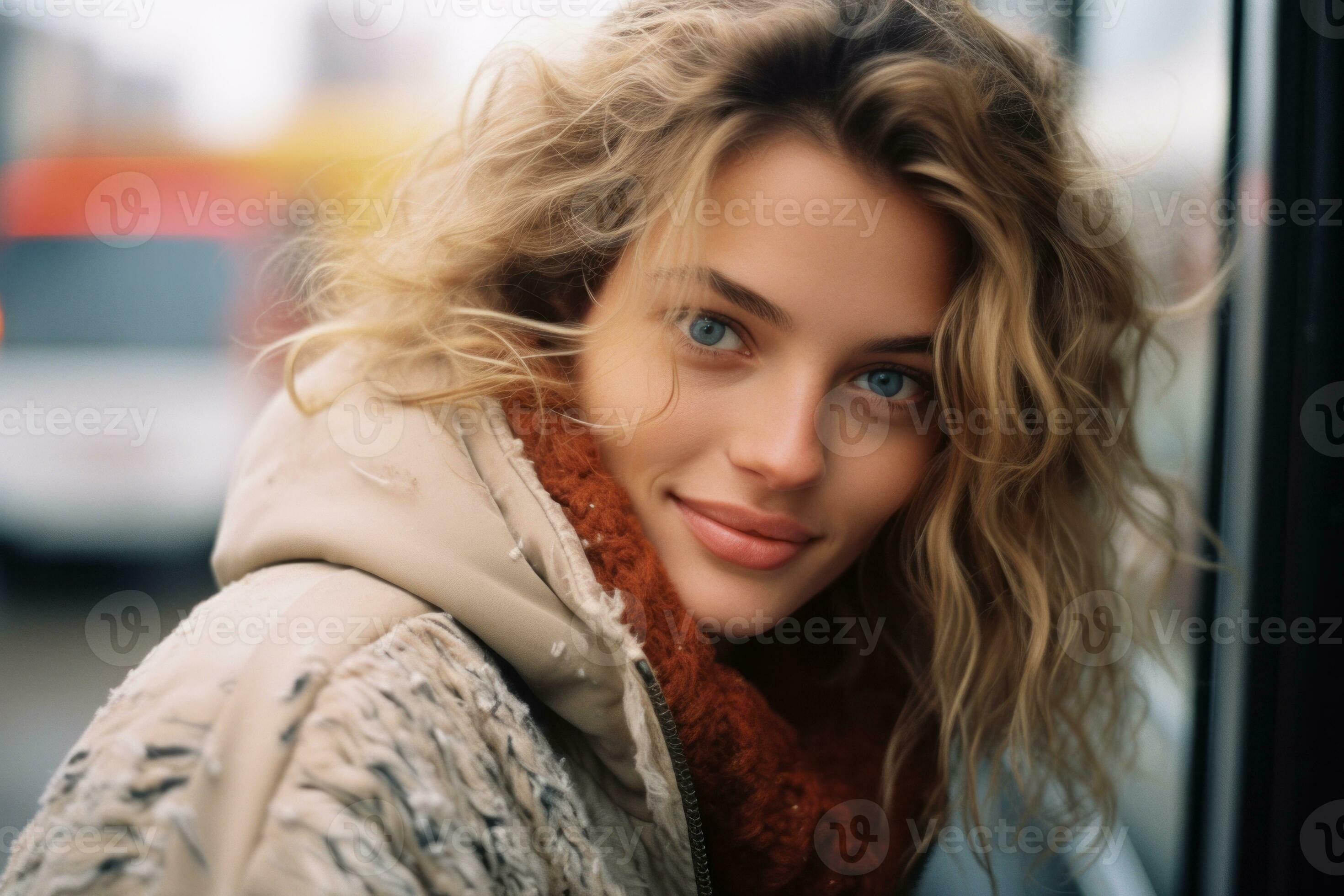 a woman with blonde hair looking at the camera generative ai 28381926 Stock  Photo at Vecteezy