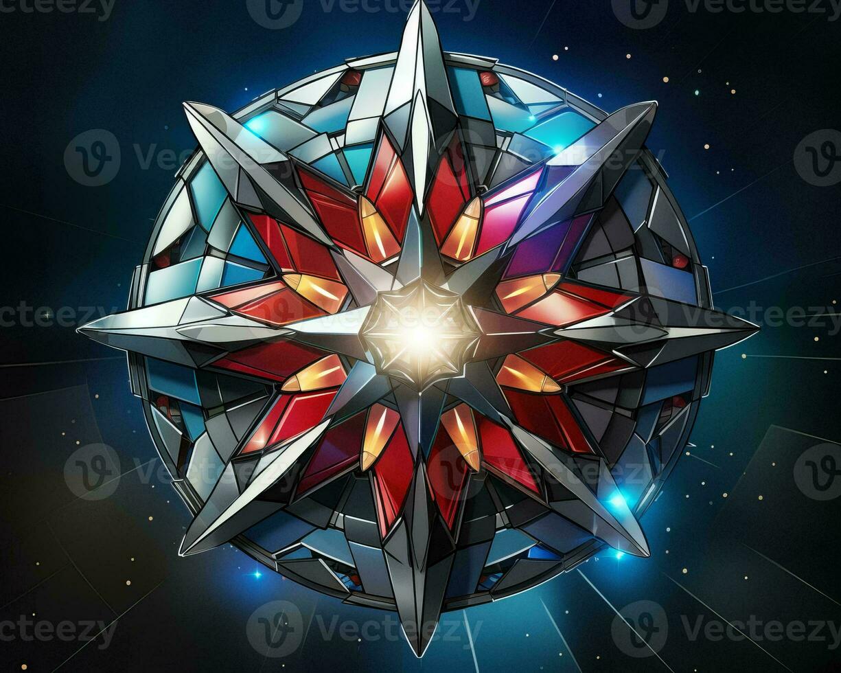an abstract design with a star in the center generative ai photo