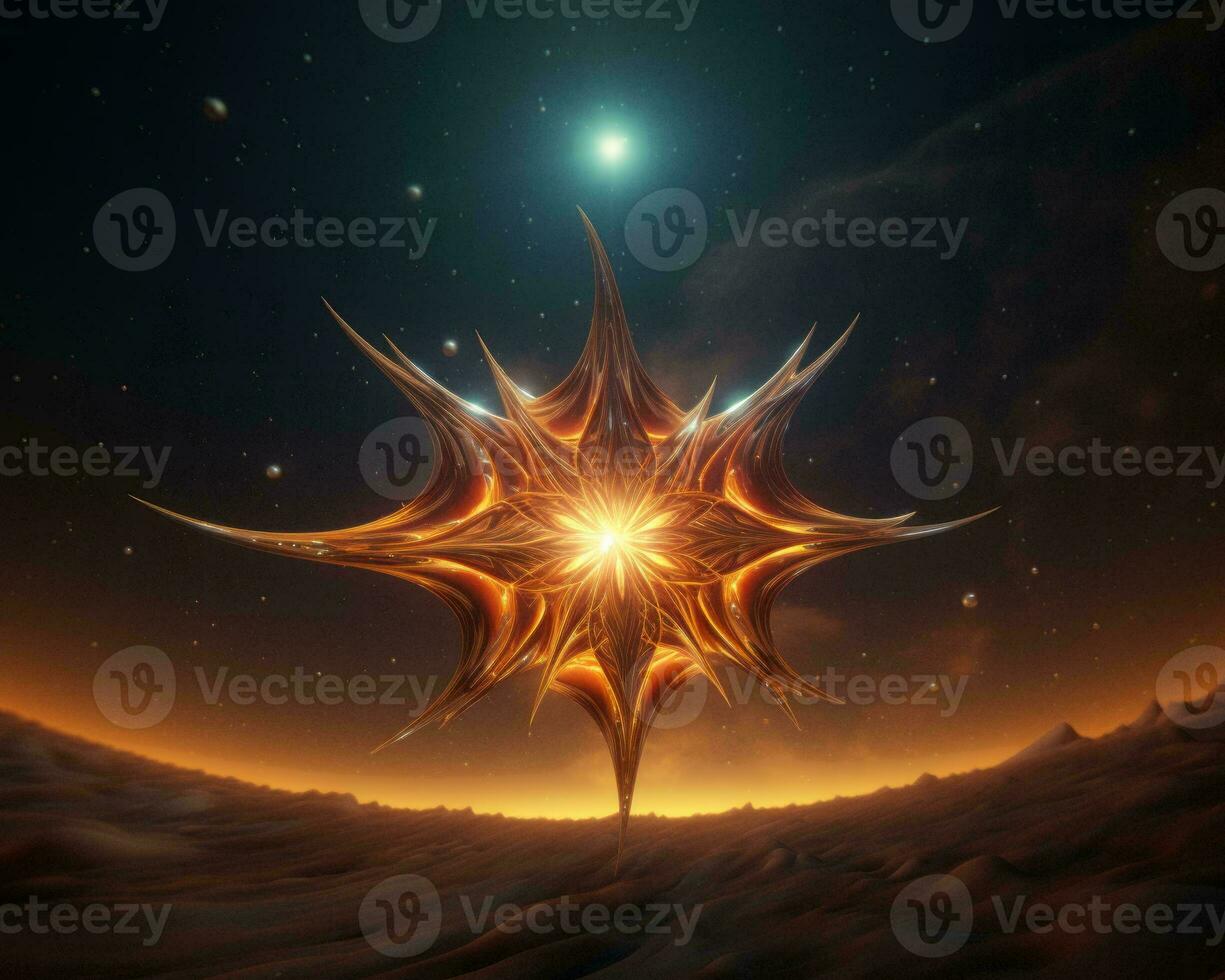 an abstract image of a star in the sky generative ai photo